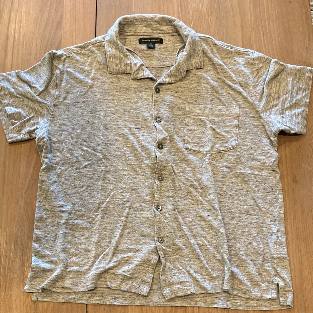 Banana Republic Heather Gray Casual Shirt